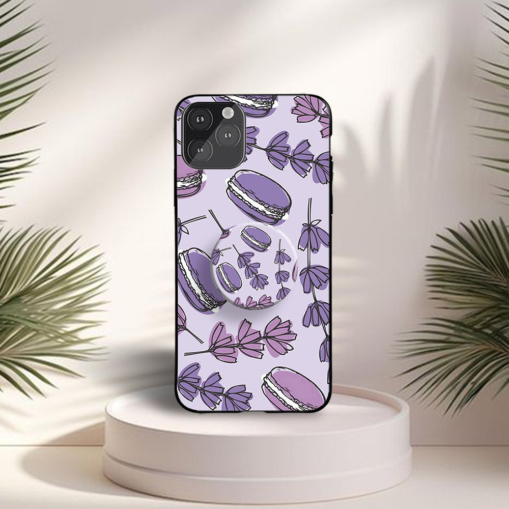 Gripper Case With Lavender Floral Drawing