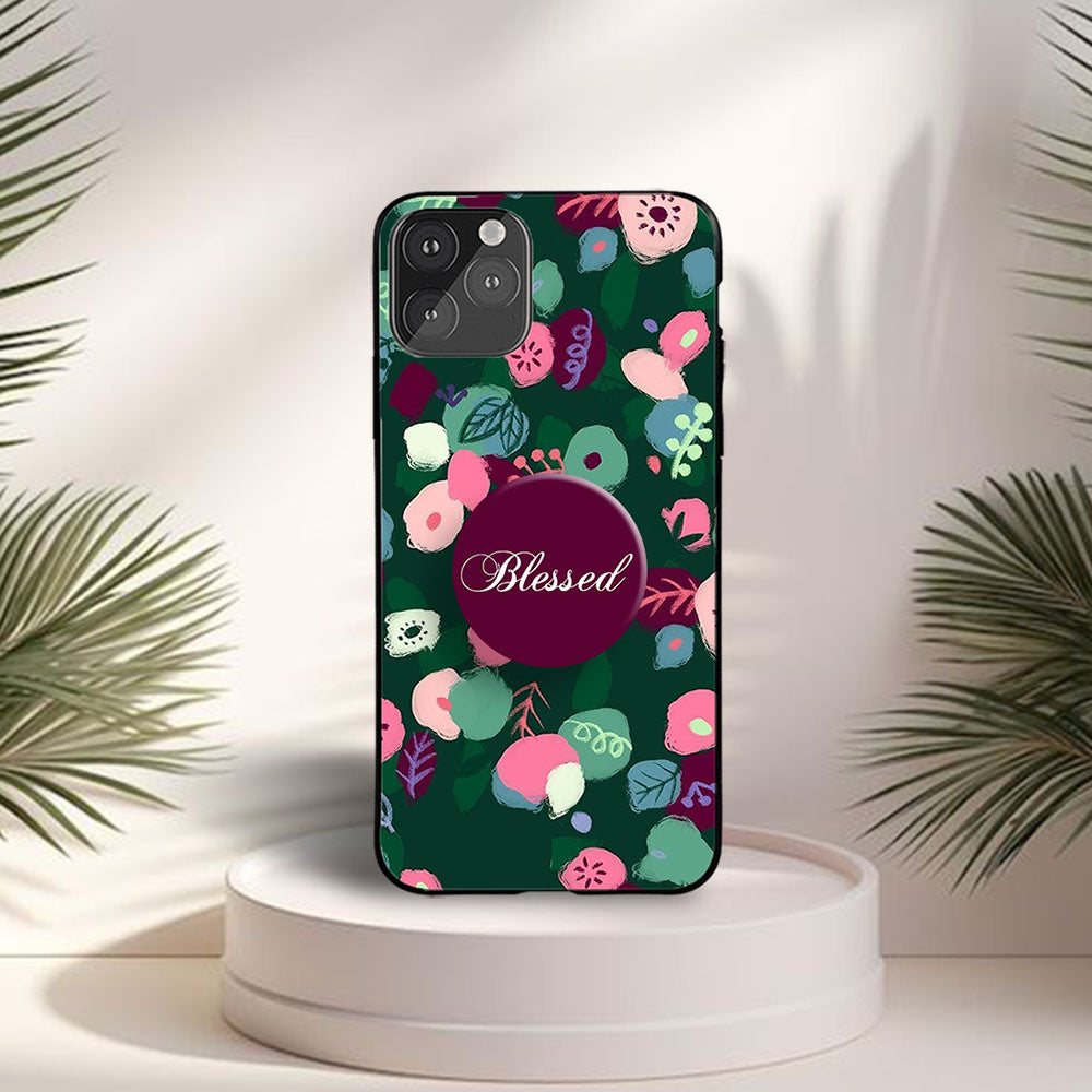 Dark green floral gripper case