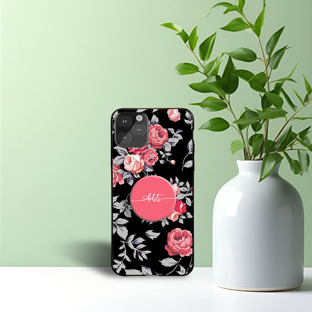 Gripper Case With Pink & black Floral