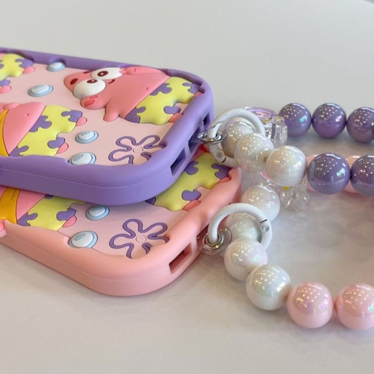 Cartoon Star Silicone Phone Case With Bracelet