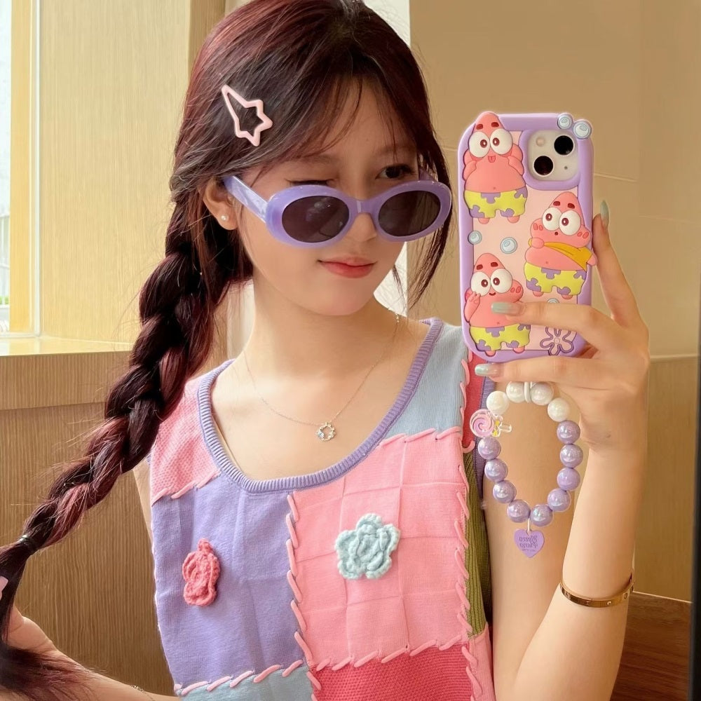 Cartoon Star Silicone Phone Case With Bracelet
