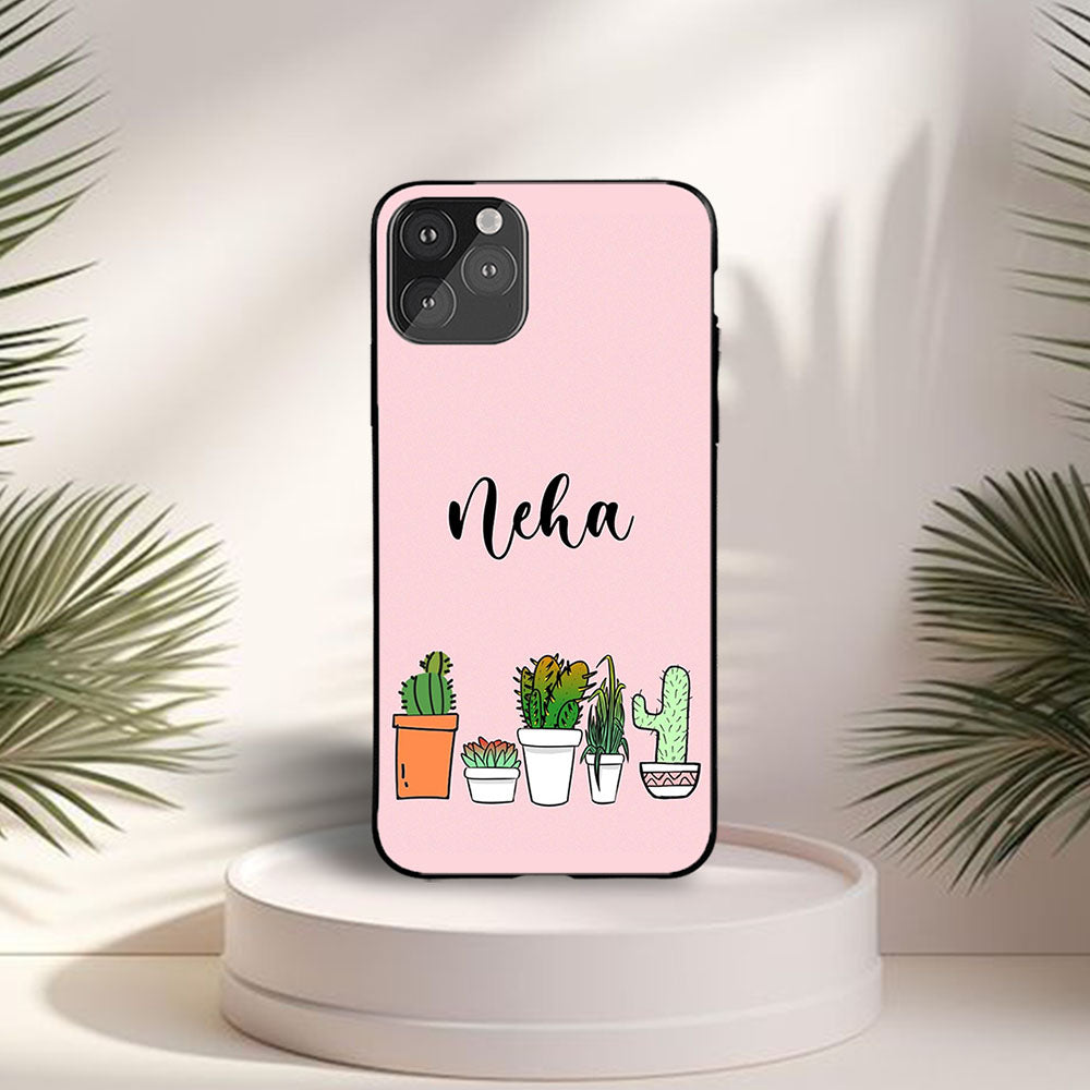 Pink Cactus Name Case