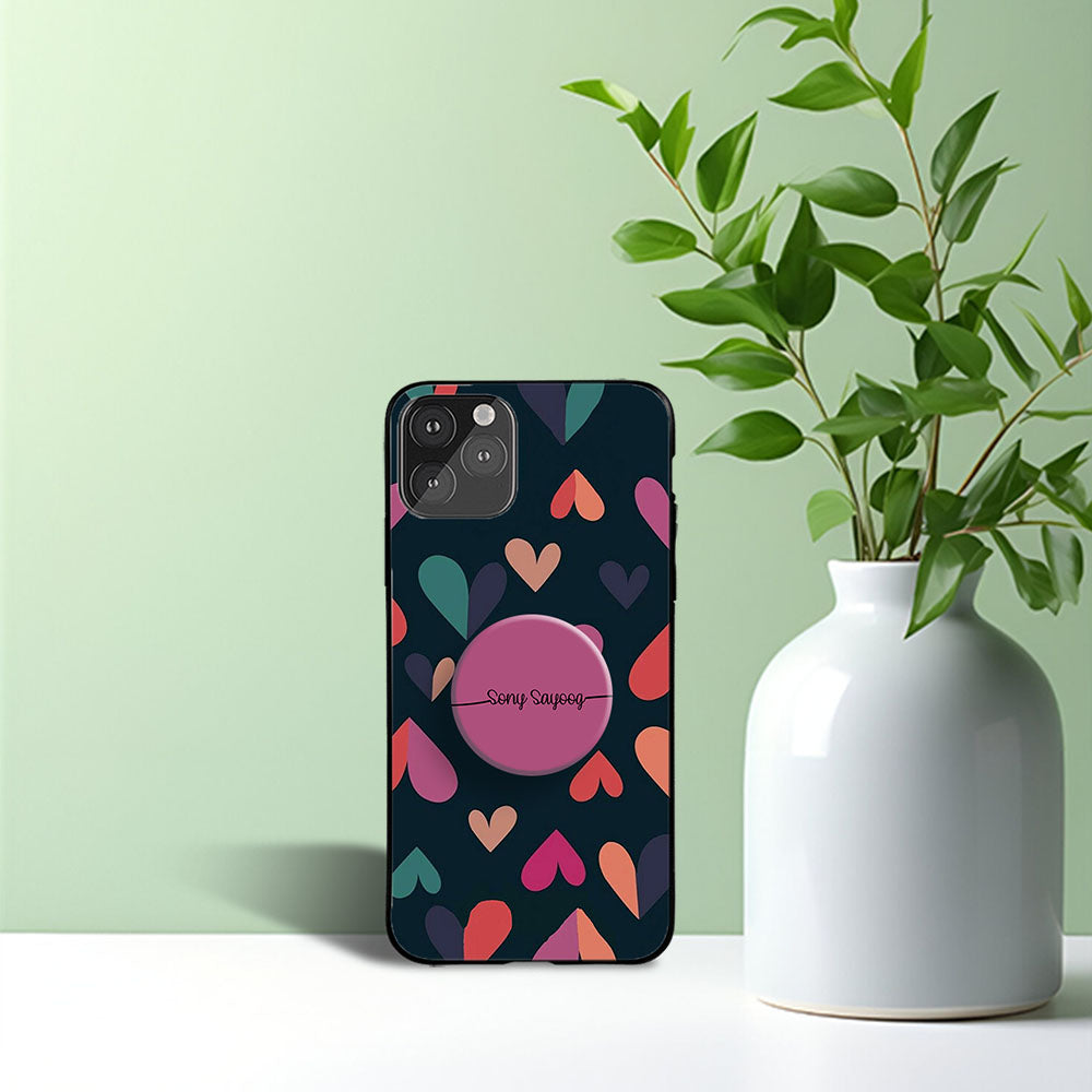 Gripper Case With Multi Hearts Name