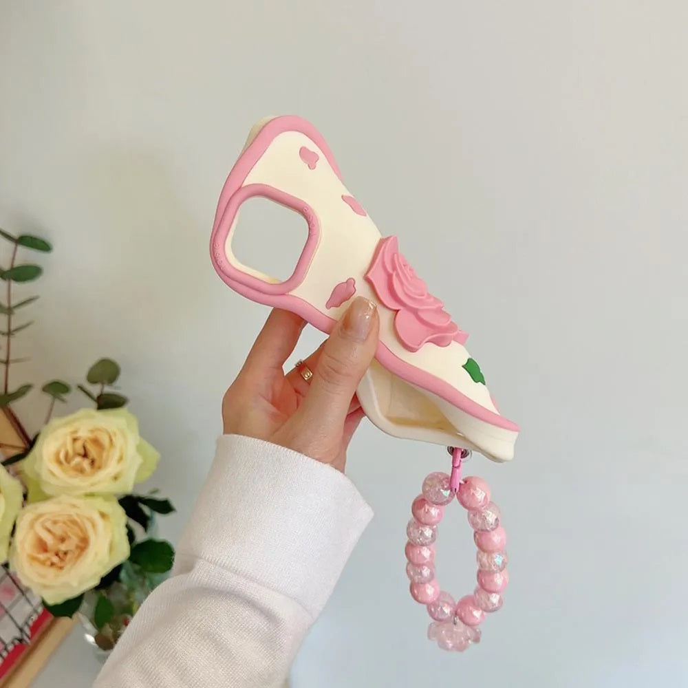 Rose Design Pink Chain Phone Case