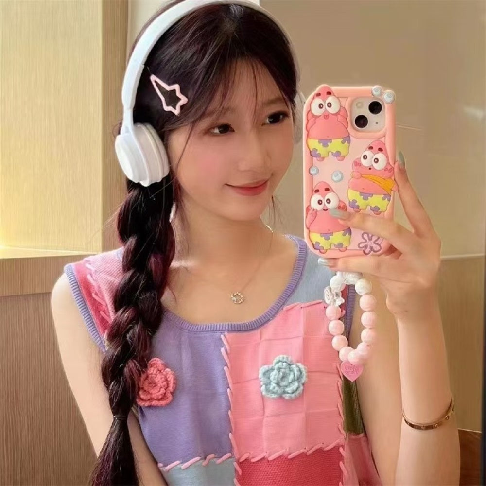 Cartoon Star Silicone Phone Case With Bracelet