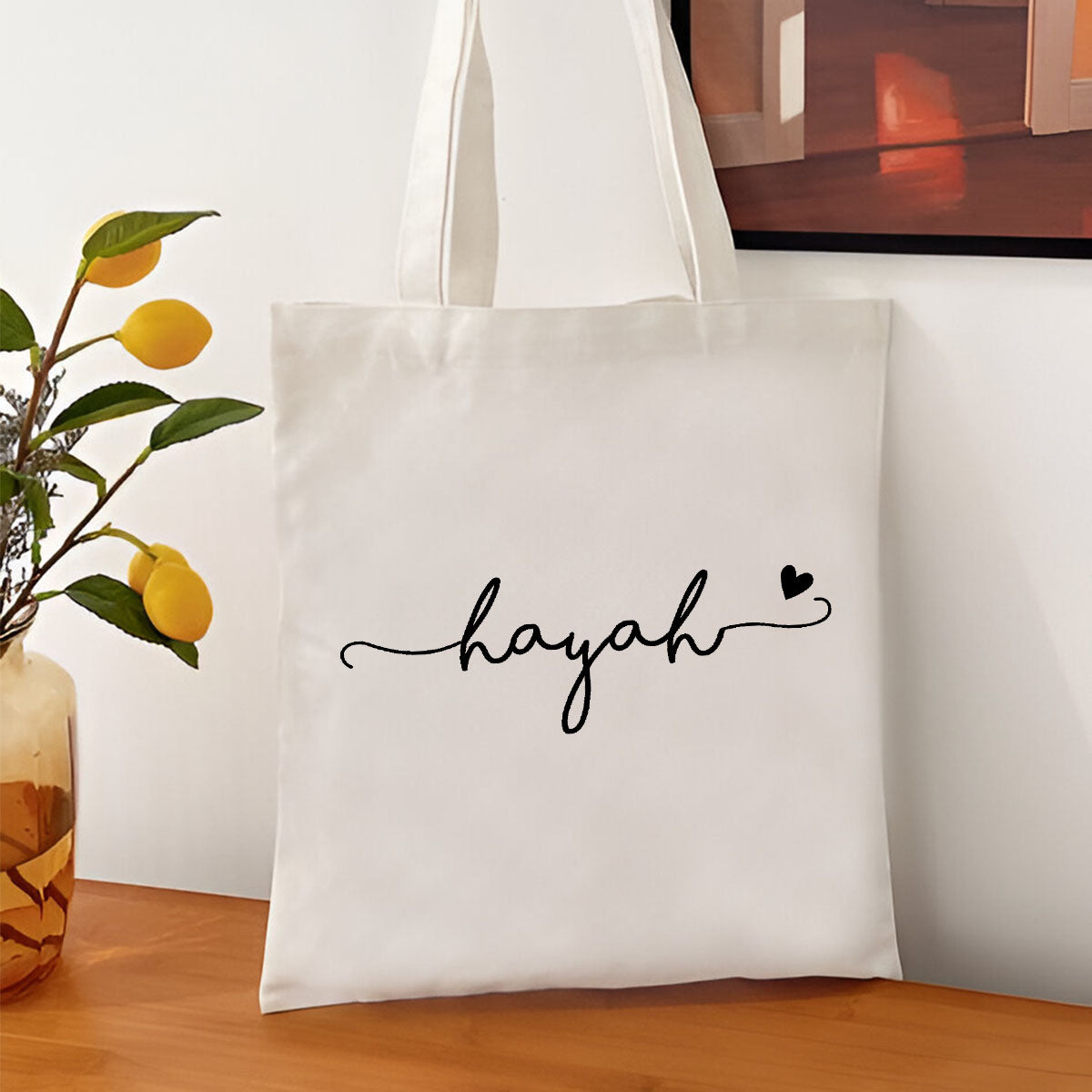 Customized Name Printed Tote Bag