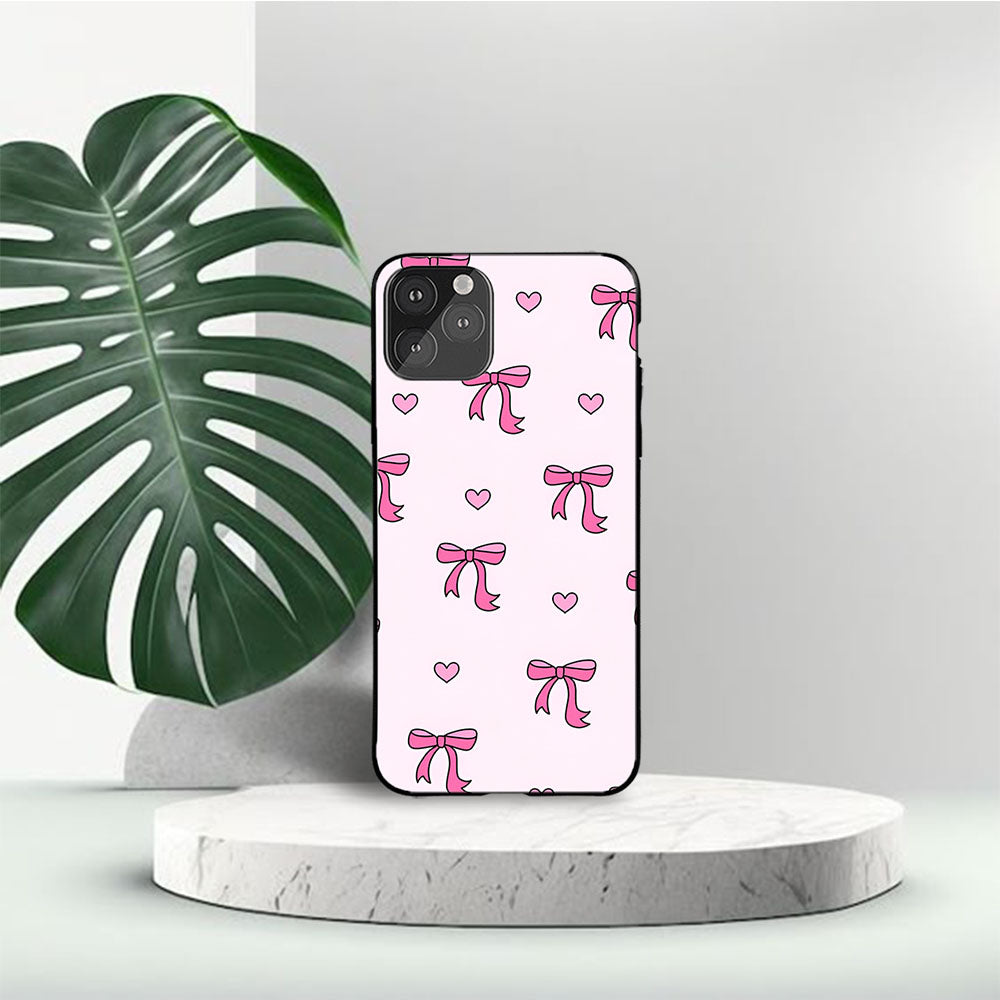 Pink Heart Bows Girly Phone Case