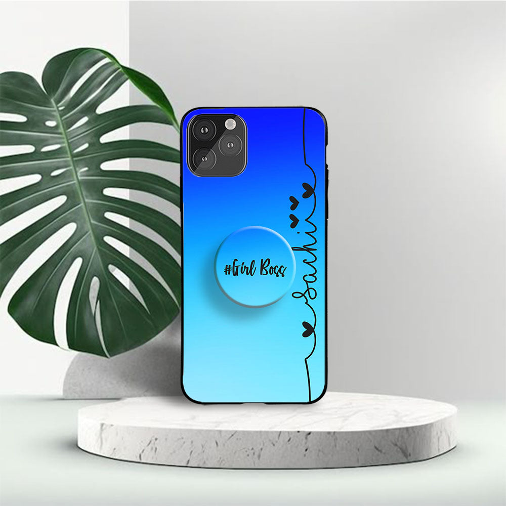 Sky Blue Shades Gradient Name Gripper Case