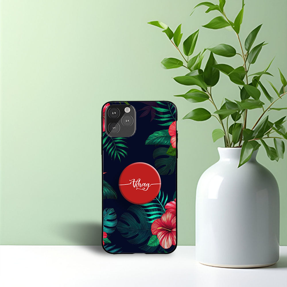 Gripper Case With Dark Blue Flowers