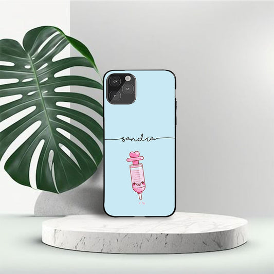 Pink Love Injection Case With Name