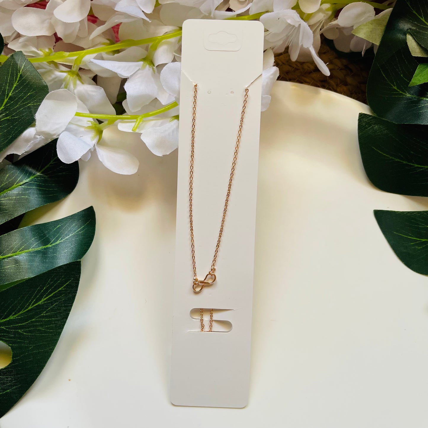 Flamingo Rose Gold Stone Work Neckpiece