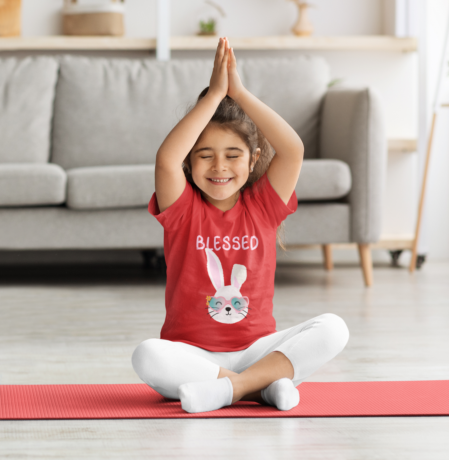 Blessed Printed Red Kids T-shirts