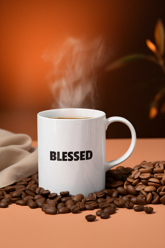 Blessed Printed White Coffee Mug