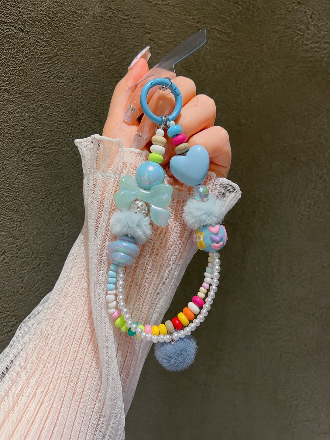 Blue Multi Layer Beads Phone charm
