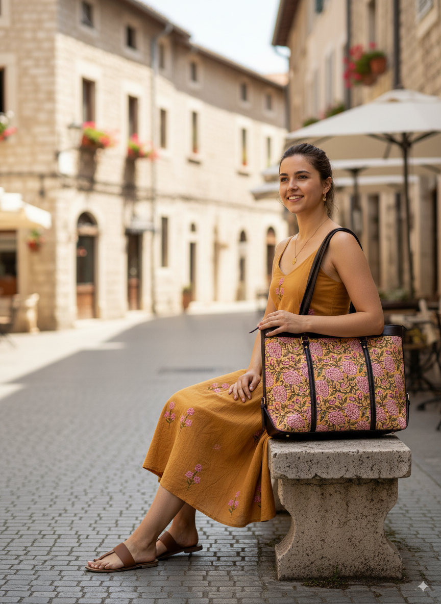 Sanganeri Hand Block Printed Hand Bag