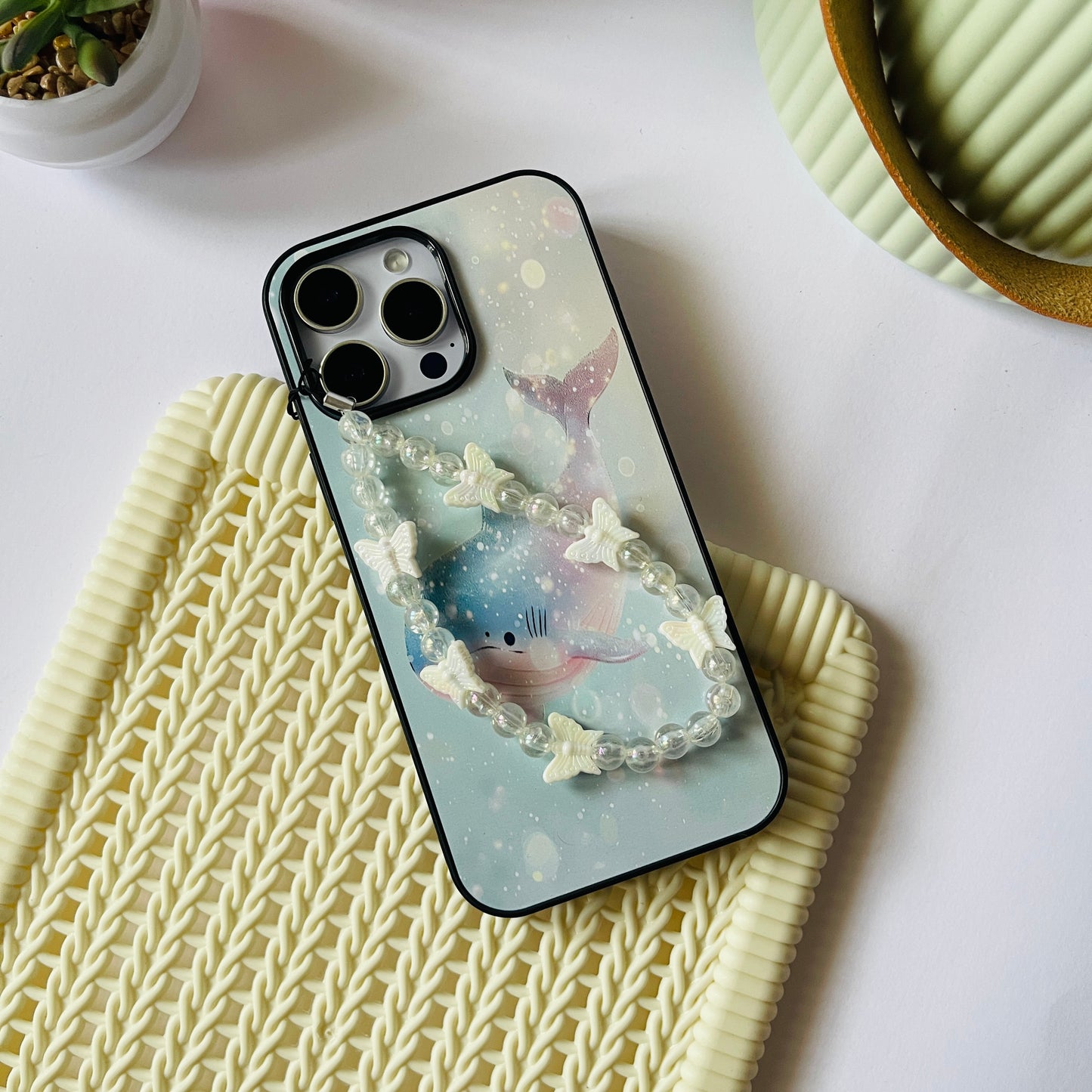 Dolphin With Butterfly Charm Protective Phone Case