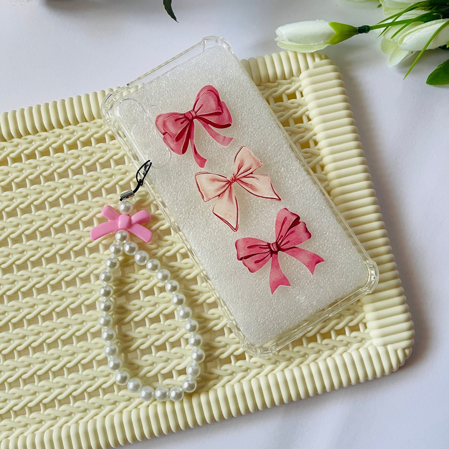 Pink Bows Charm Phone Case