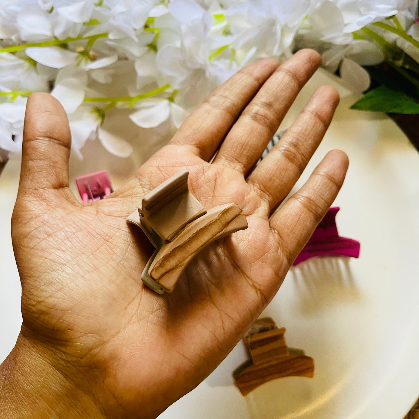 Wood Design Printed Hair Claw