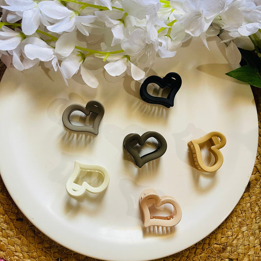 Matt Finish Heart Hair Claw