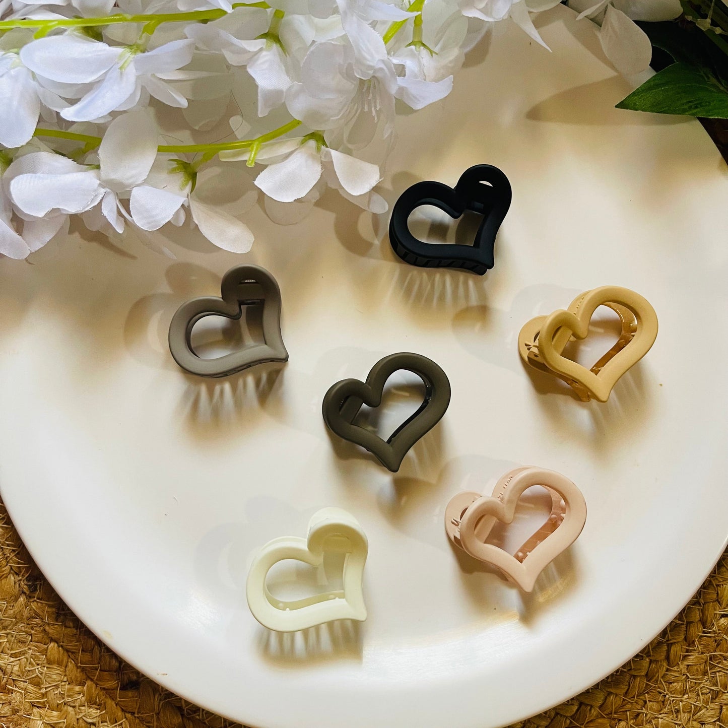 Matt Finish Heart Hair Claw