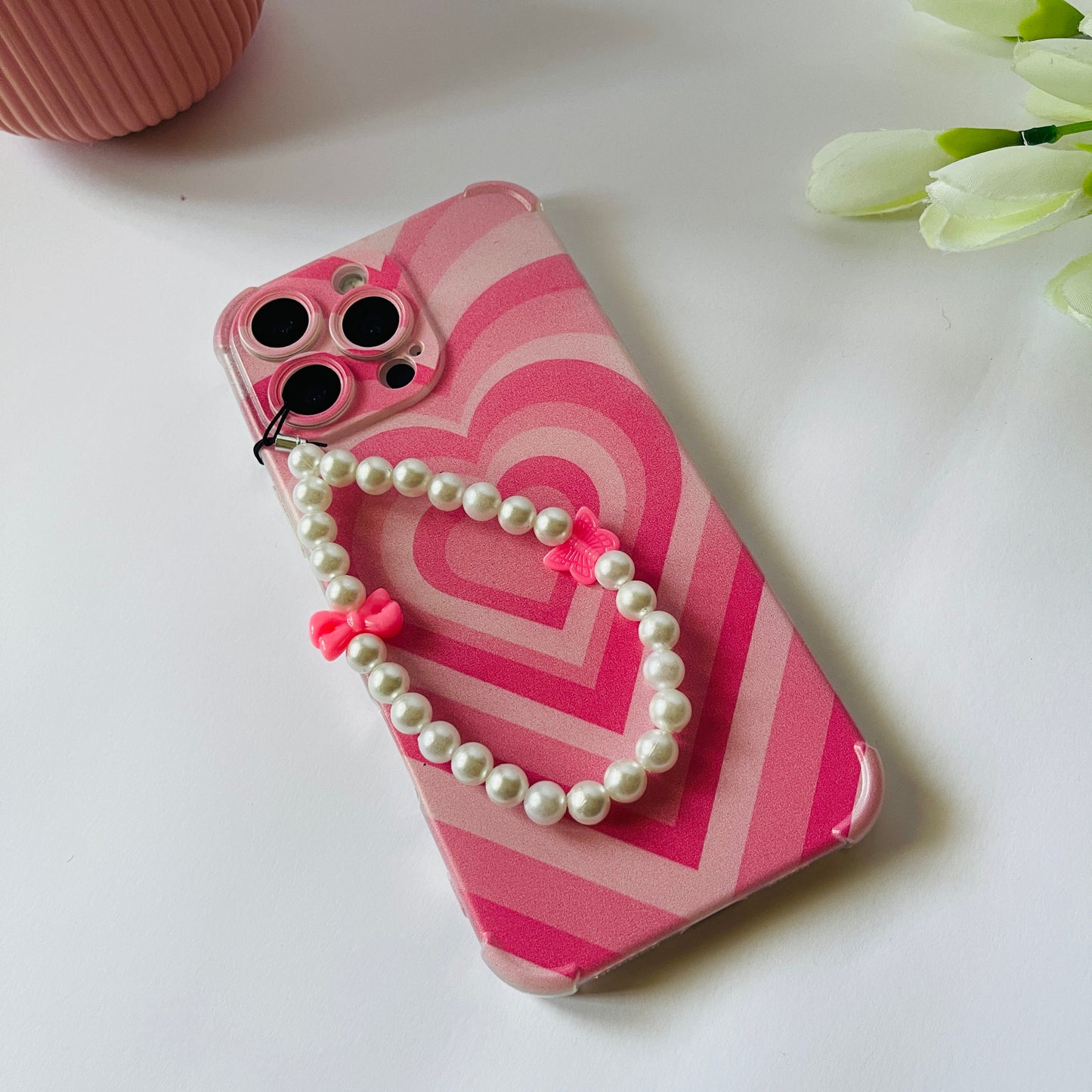 Pink Sweetheart Clear Phone Case With Phone Charm