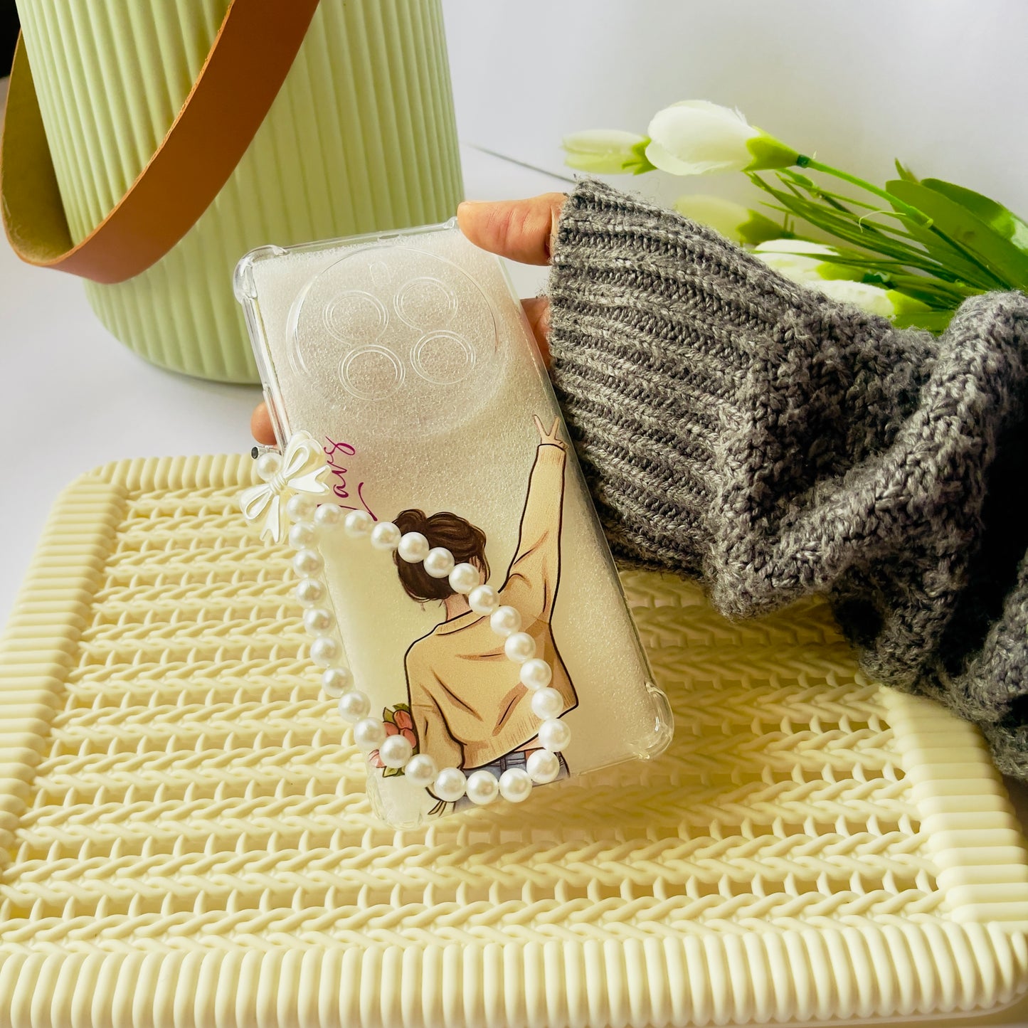 Chic Girl Customised Name Charm Phone Case