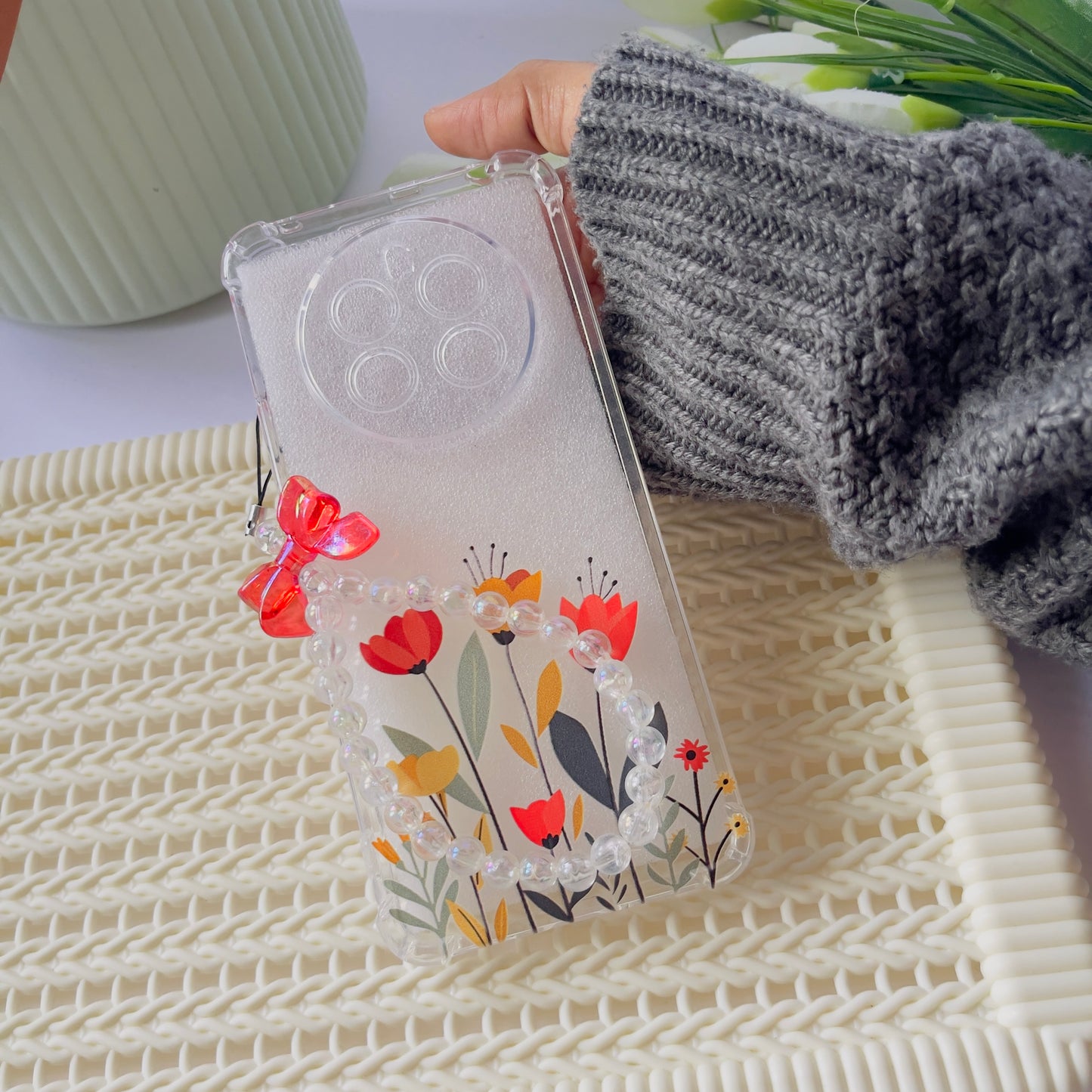 Flower Bunch Printed Cover Charm Phone Case