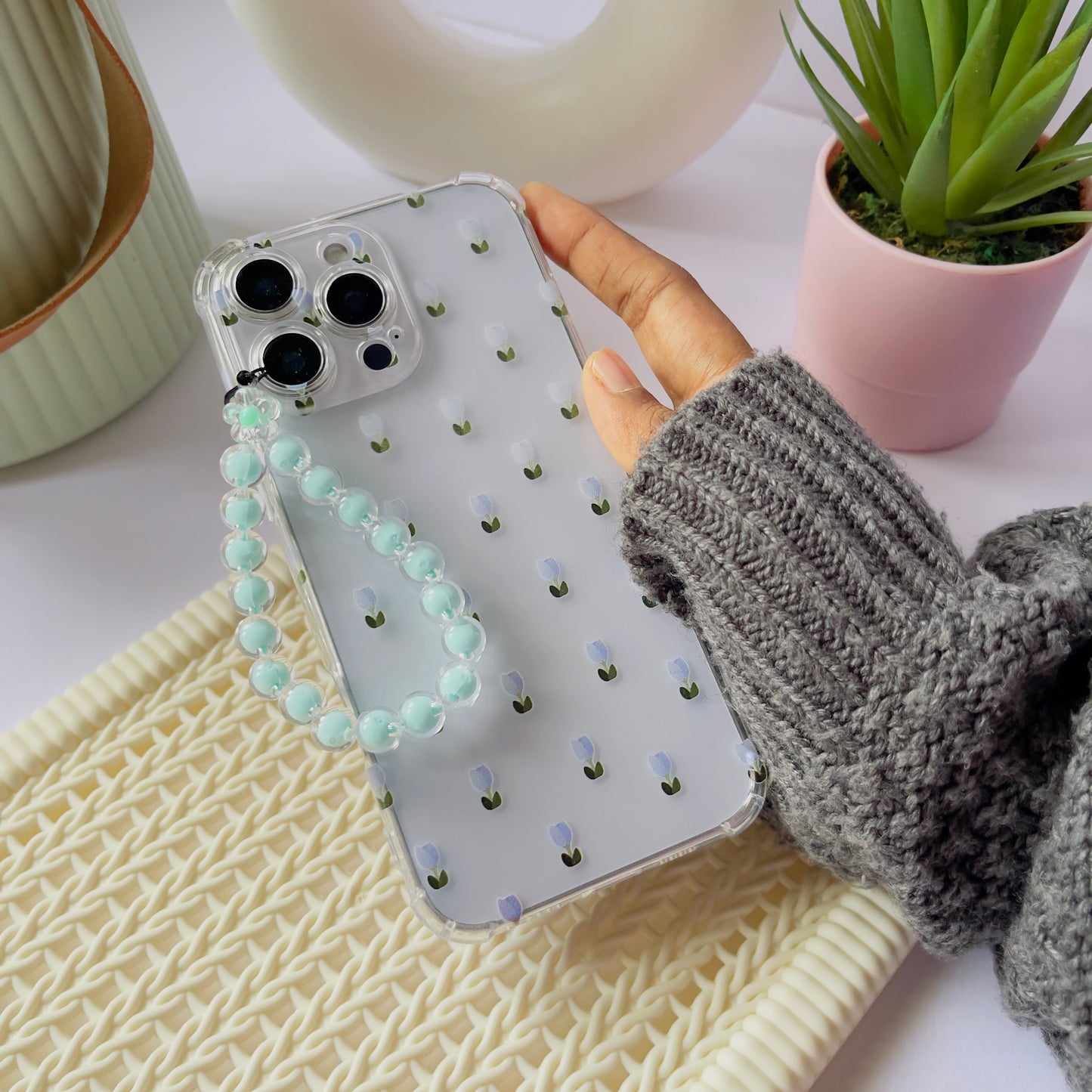 Minimal Floral Charm Phone Case
