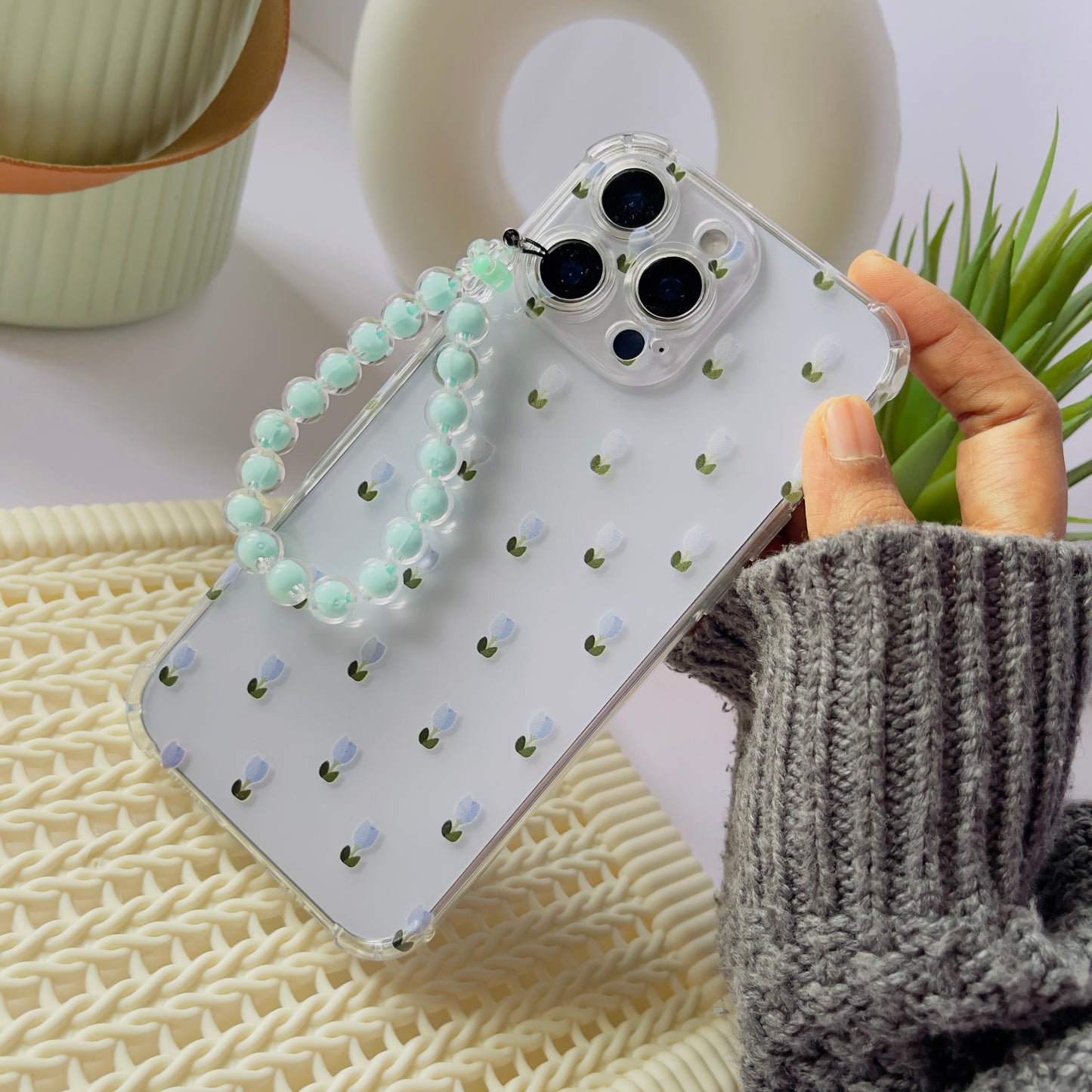 Minimal Floral Charm Phone Case