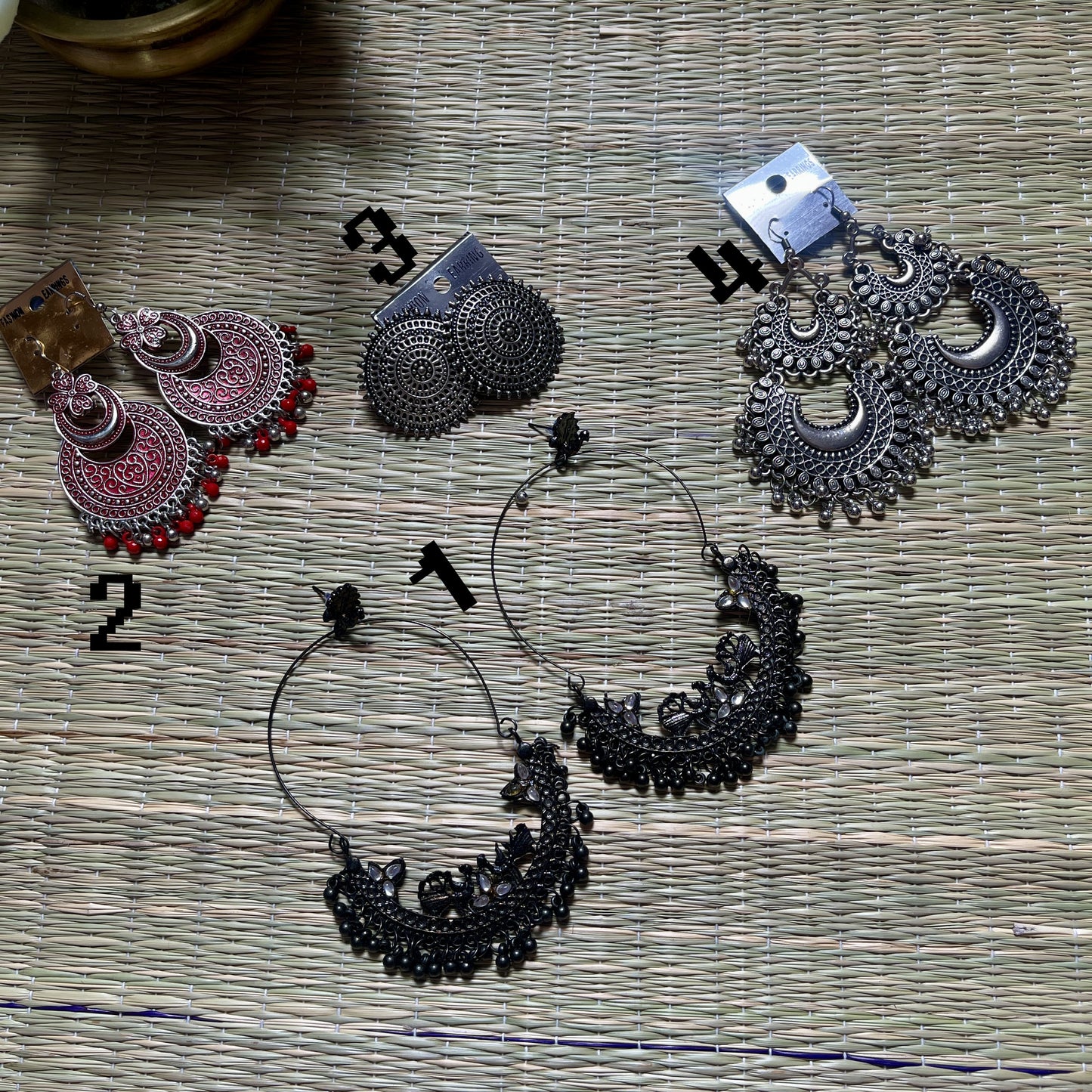 Traditional Oxidized Earring
