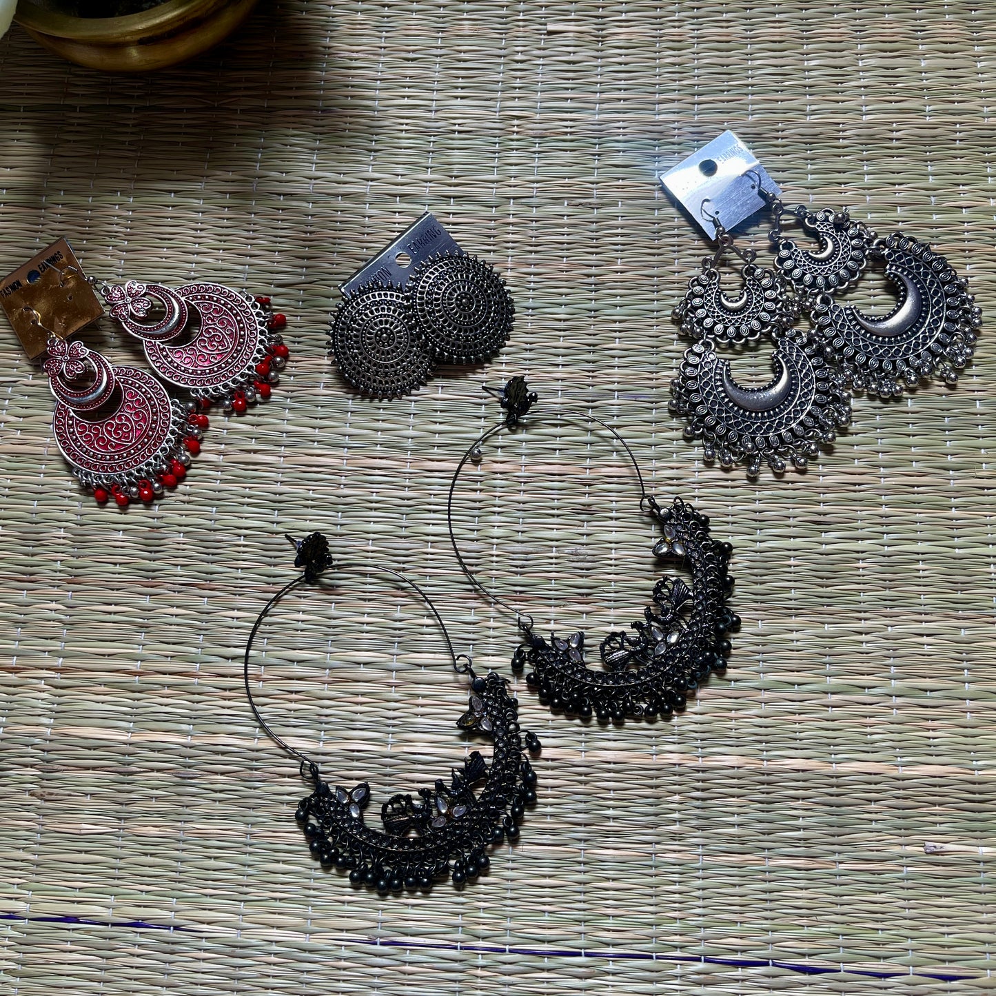 Traditional Oxidized Earring