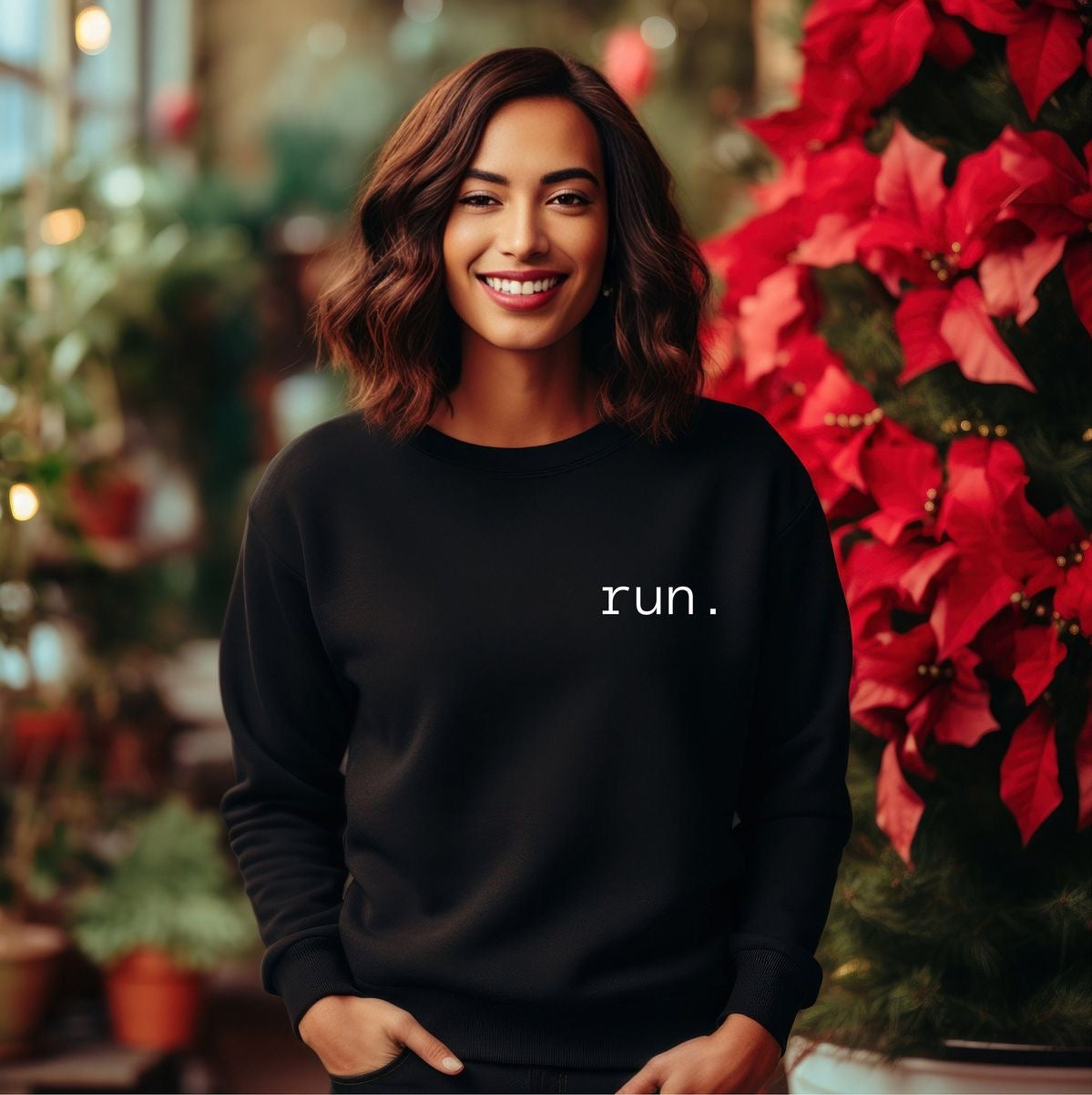 Run Printed Unisex Sweatshirt