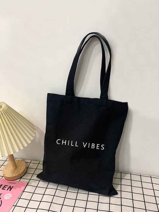 Chill Vibes Printed Tote Bag