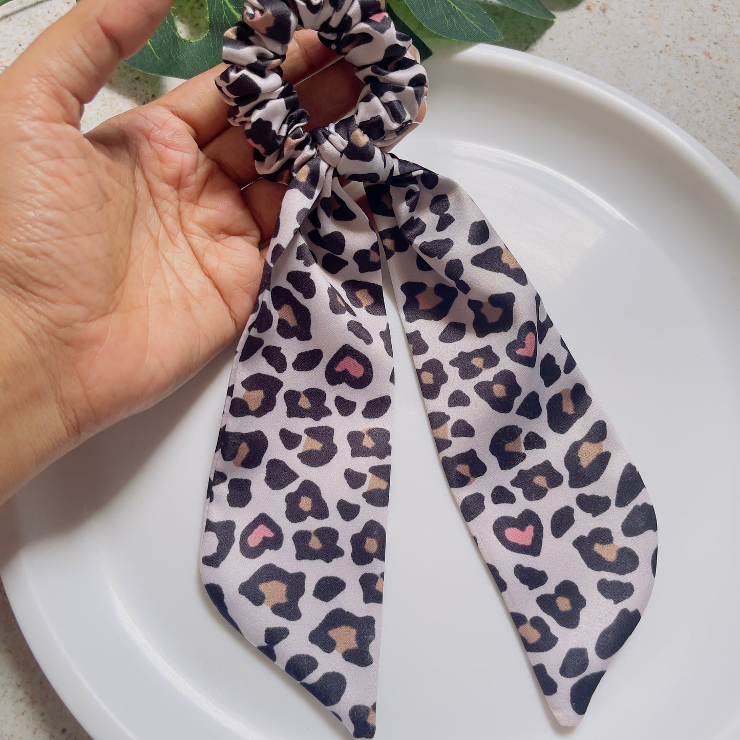 Leopard Premiun Satin scarf Scrunchies