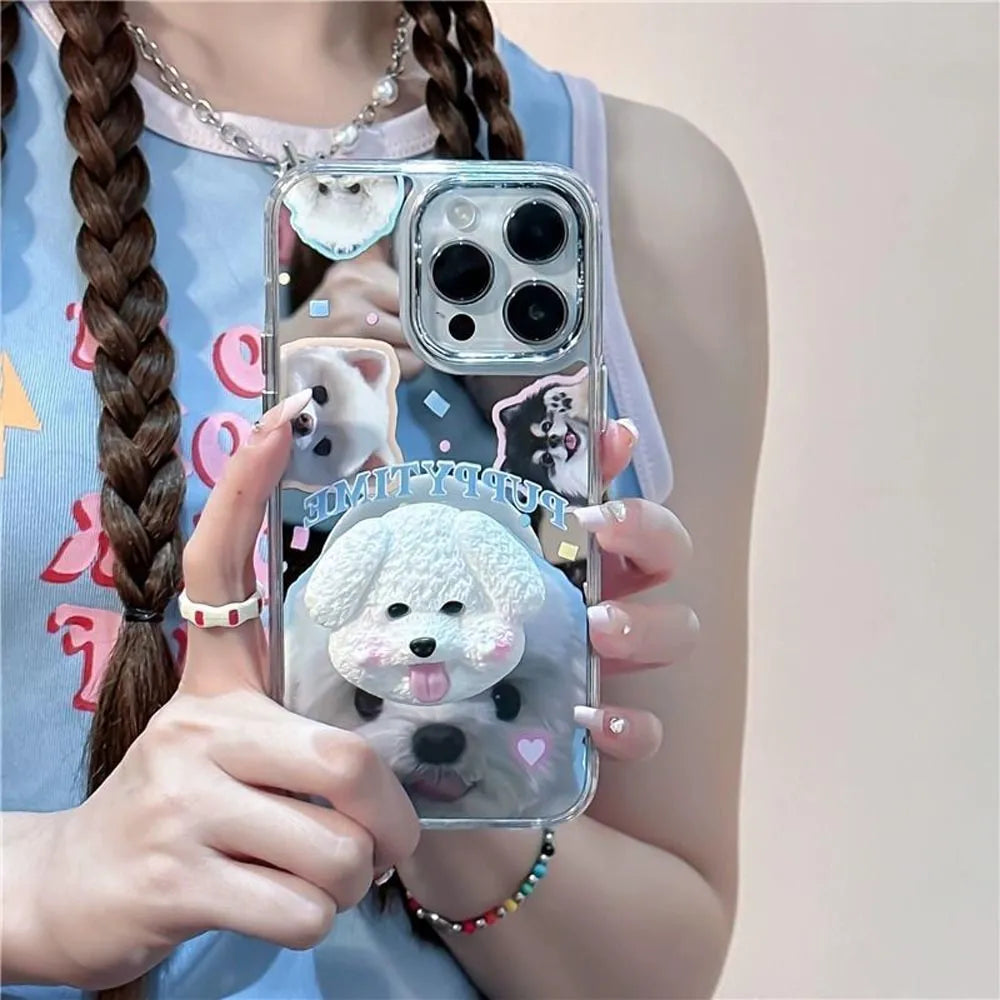 Puppy Face Luxury Plating Case with Puppy Face Stand