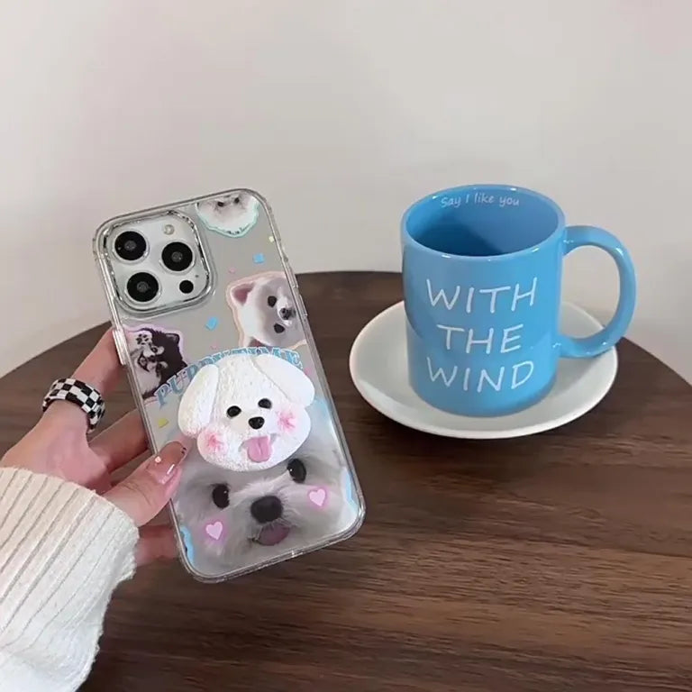 Puppy Face Luxury Plating Case with Puppy Face Stand