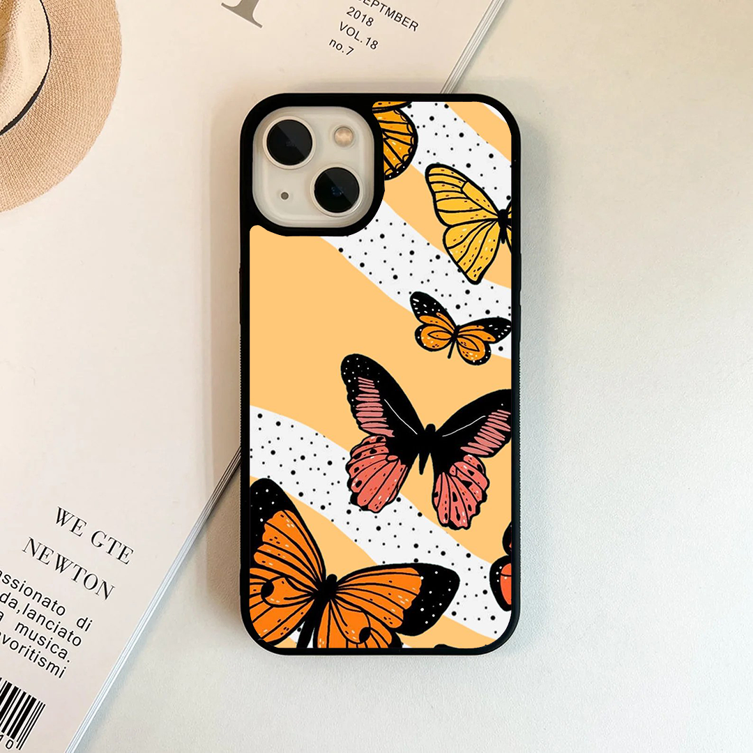 Butterfly Wings Effect Protective Glass Case