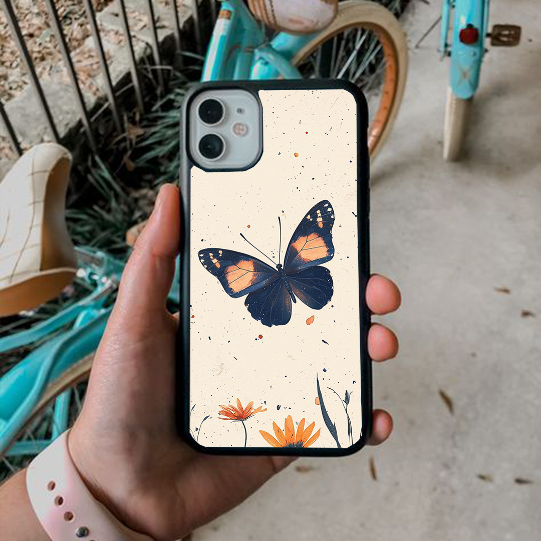 Butterfly Wings Effect Protective Glass Case