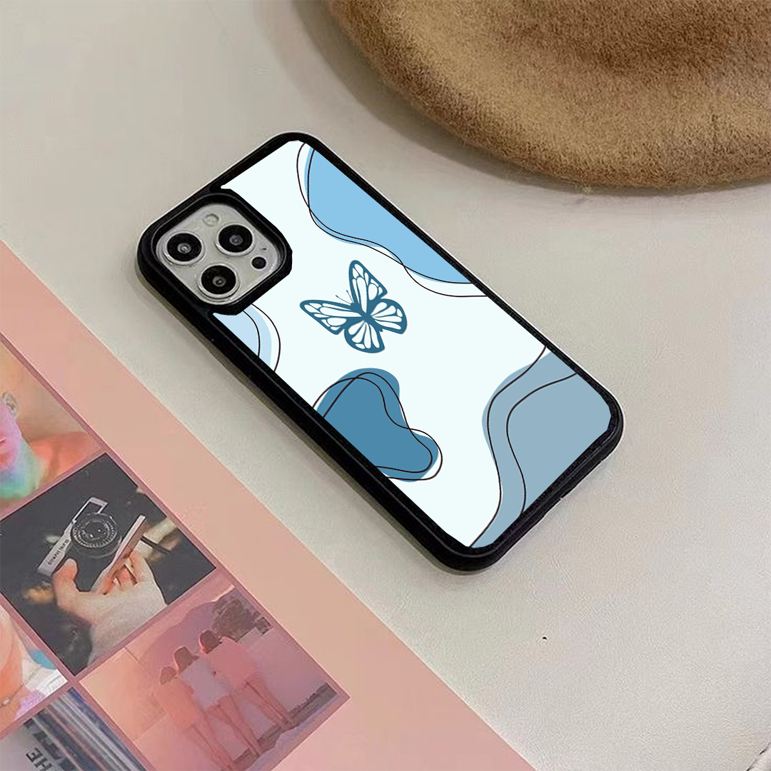 Butterfly Wings Effect Protective Glass Case