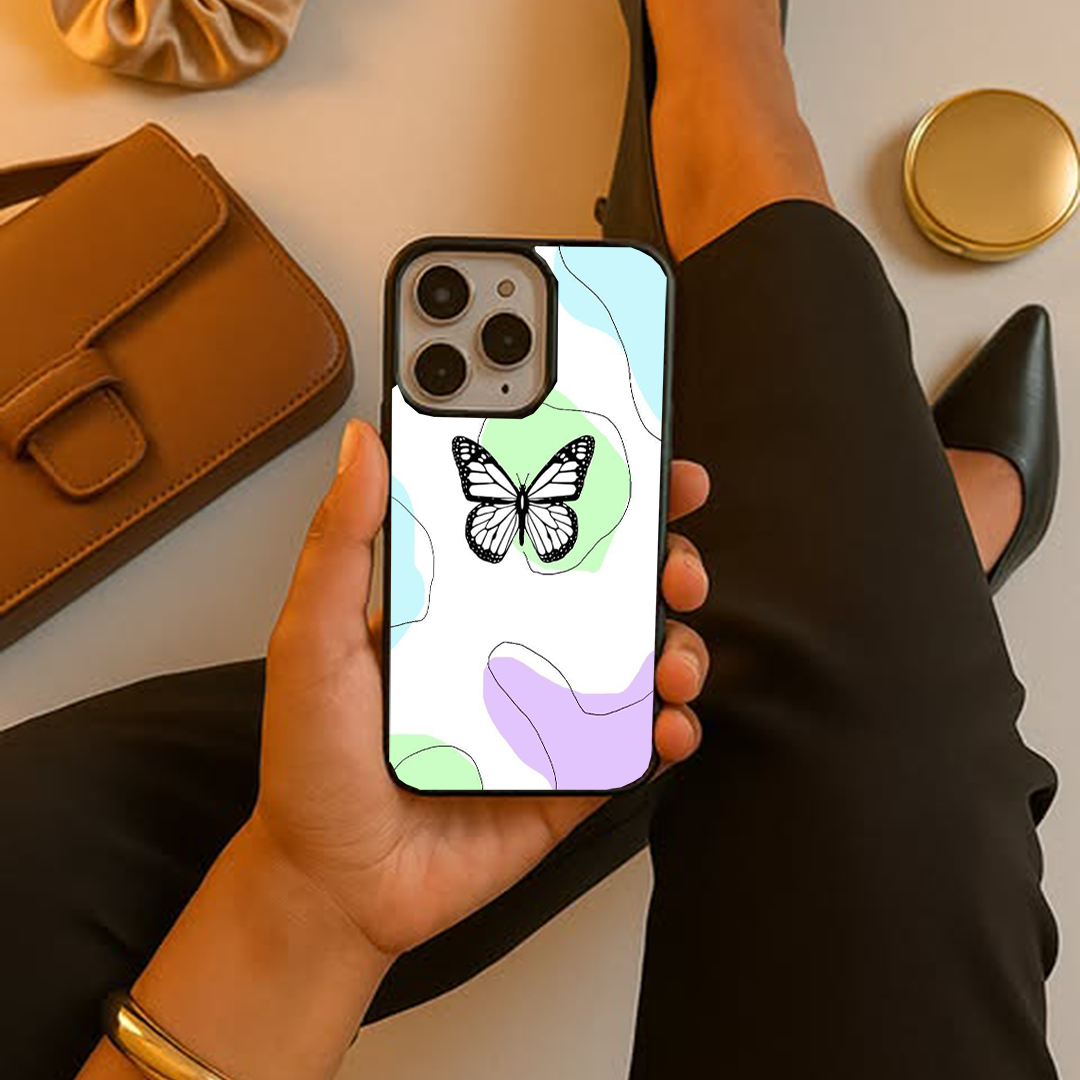 Butterfly Wings Effect Protective Glass Case