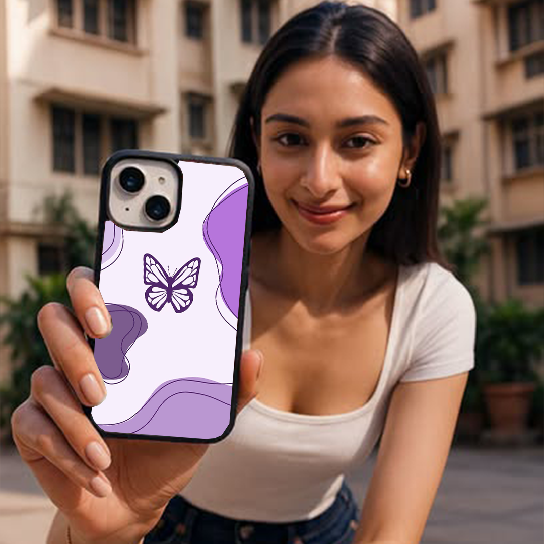 Butterfly Wings Effect Protective Glass Case