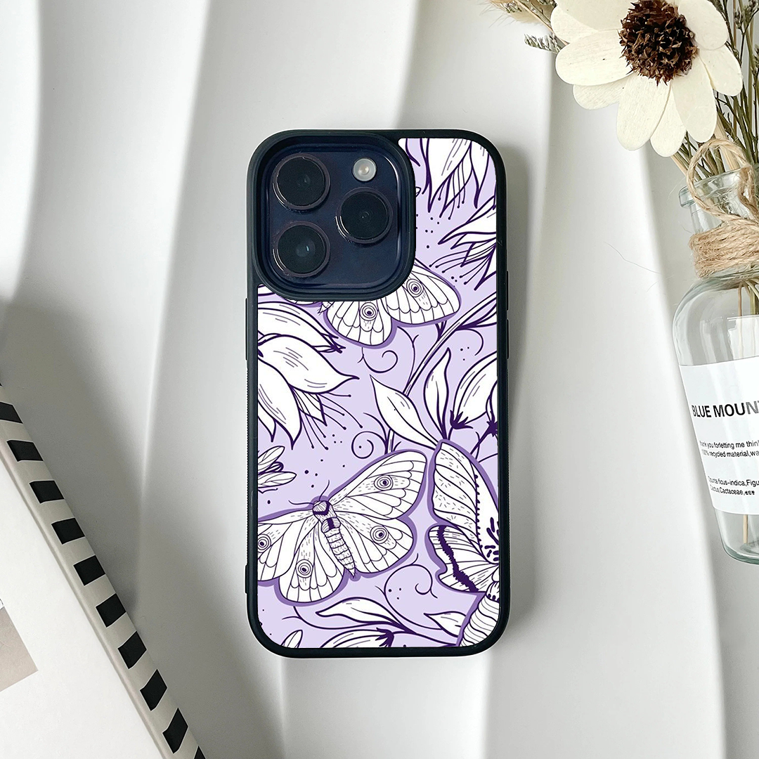 Butterfly Wings Effect Protective Glass Case