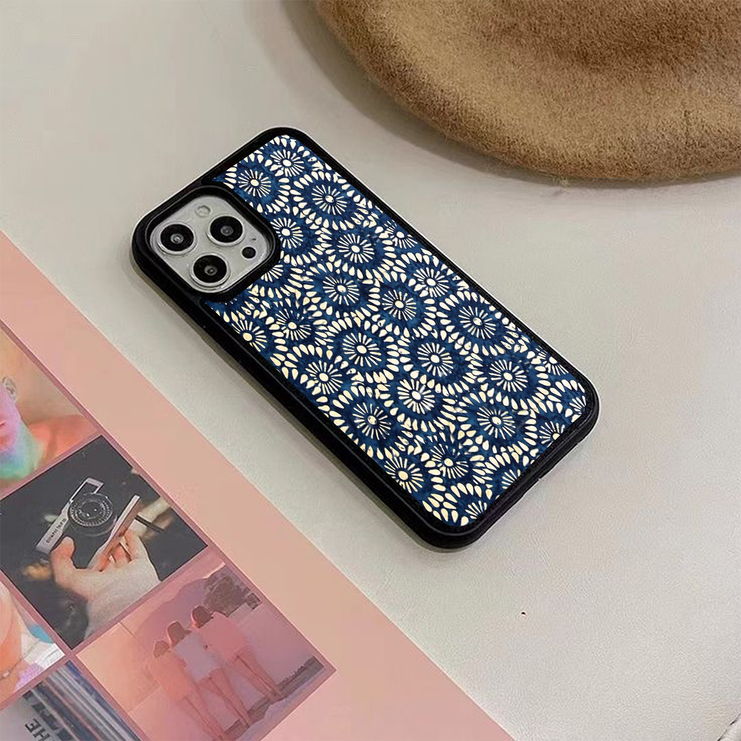 Blue Sapphire Shells Protective Glass Case