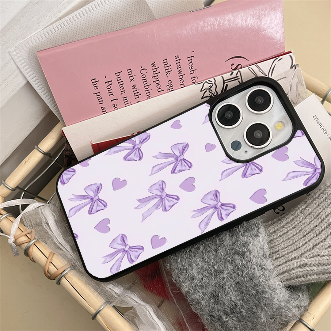 Velvet Bow Printed Protective Phone Case Back Cover