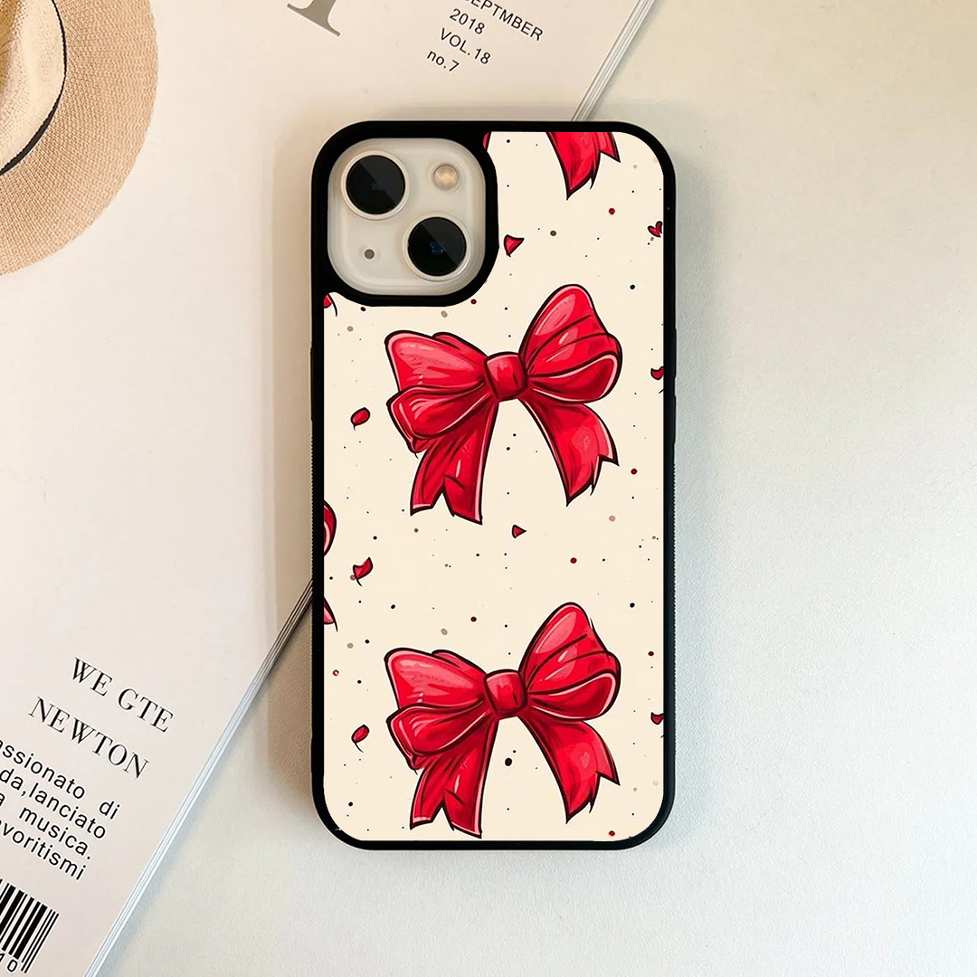 Vintage Ribbon Bow Printed Protective Phone Case Back Cover
