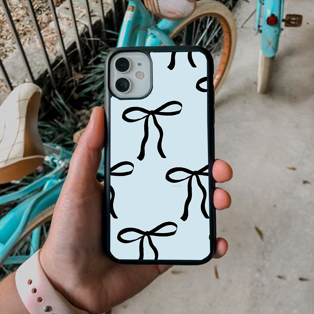Bluebell Bow Printed Protective Phone Case Back Cover