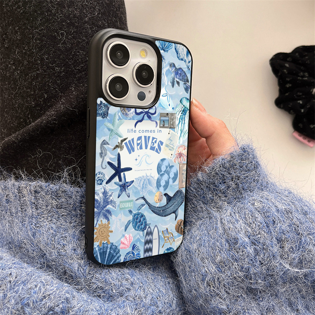 Life Comes In Waves Phone Case Back Cover