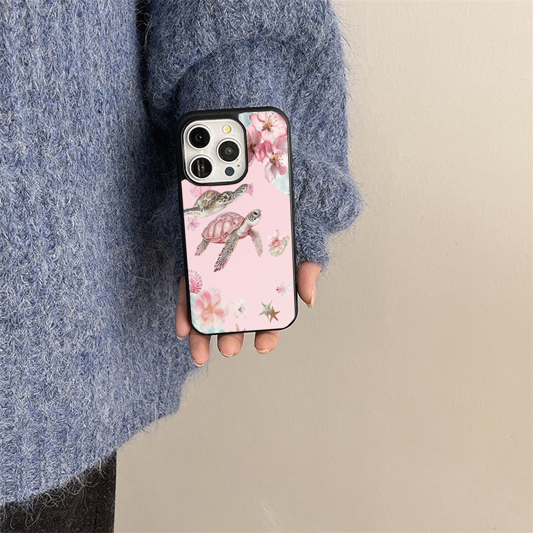 Peach Turtle Phone Case Back Cover