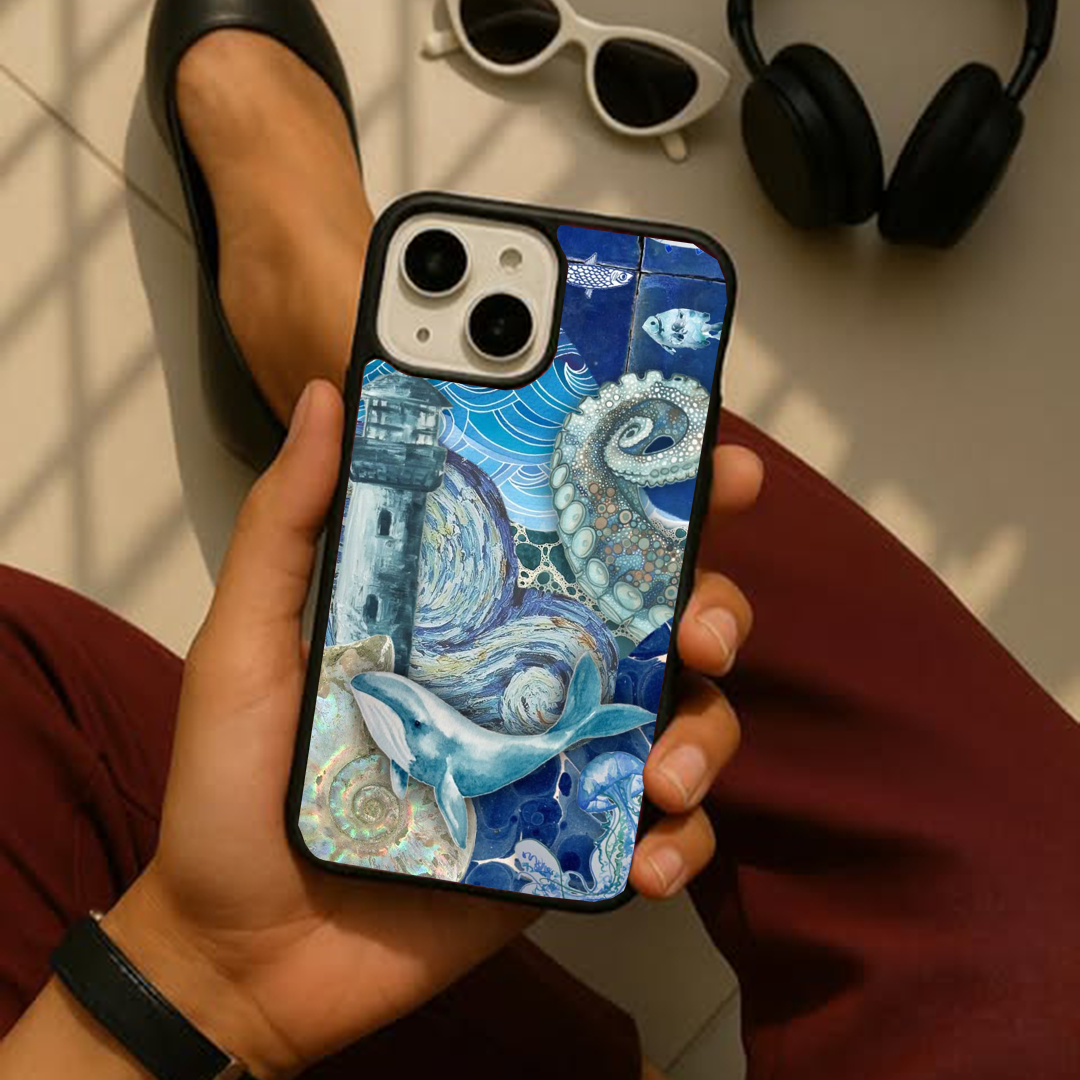 Nautical Blue Protective Phone Case Back Cover