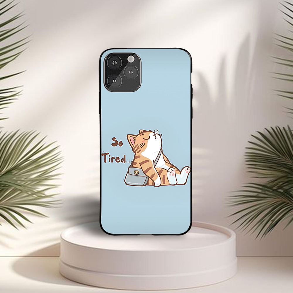 So Tired Cat Printed Protective Case